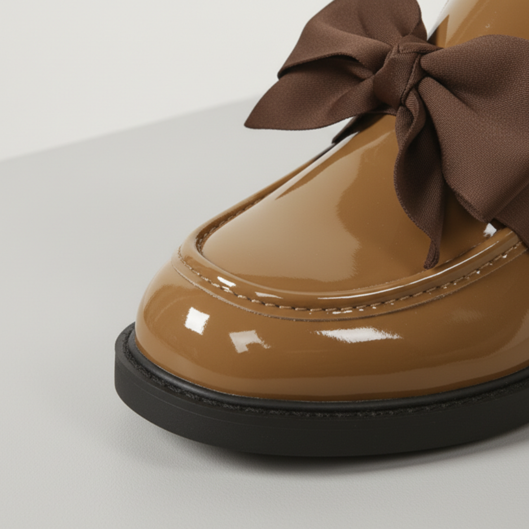 Leonora Bow Patent Leather Loafers