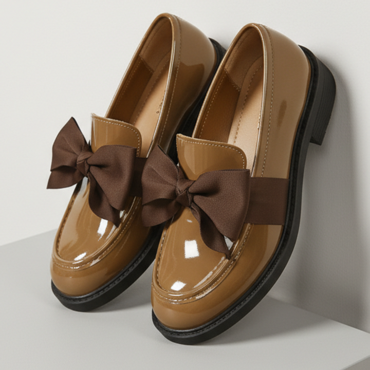 Leonora Bow Patent Leather Loafers