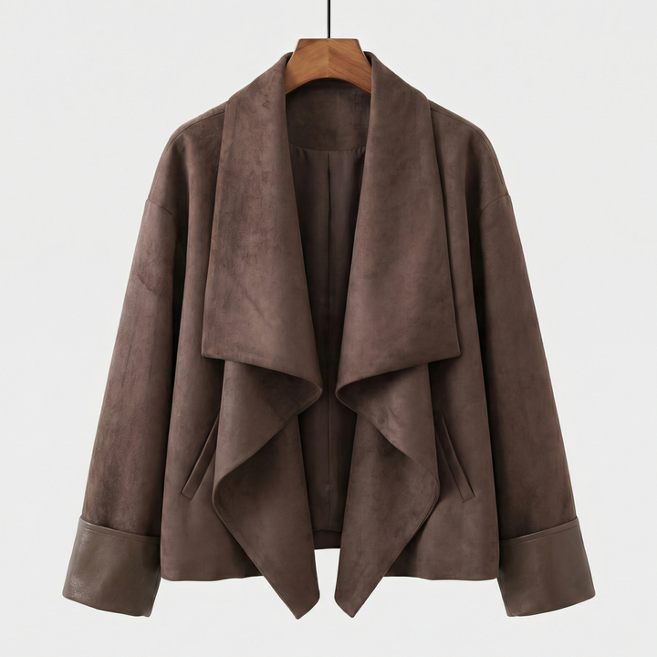 L’Vara Suede Drape Jacket