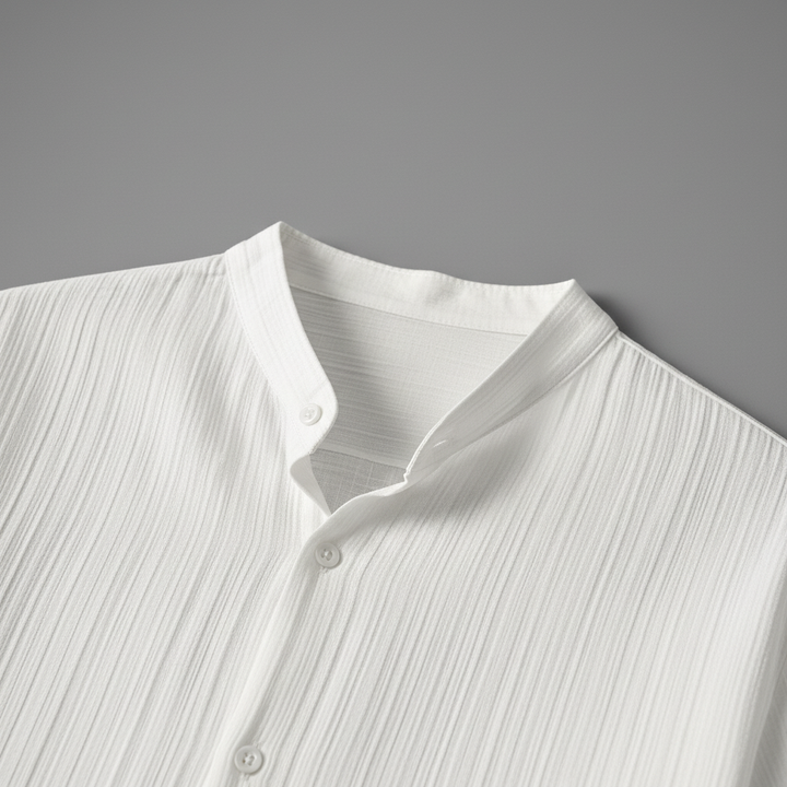 Portofino Textured Set — stand collar detail