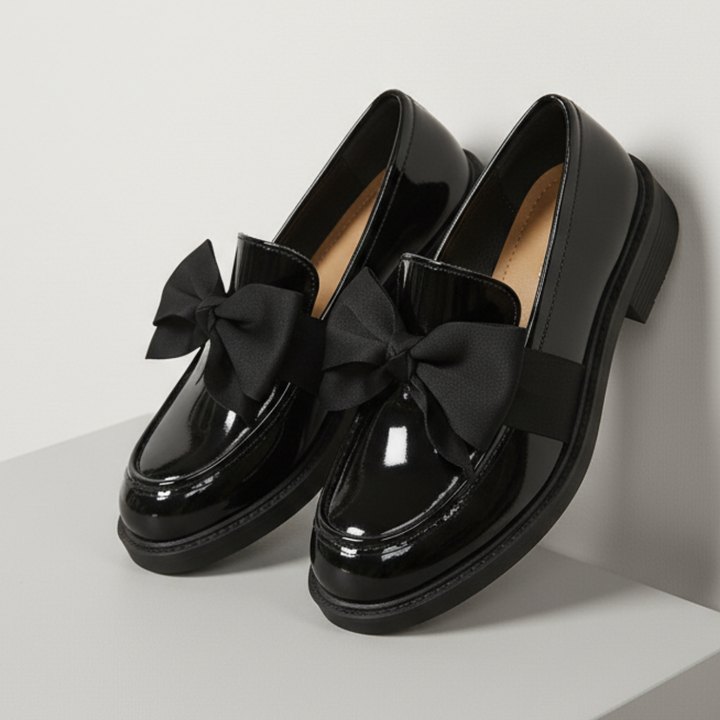 Leonora Bow Patent Leather Loafers