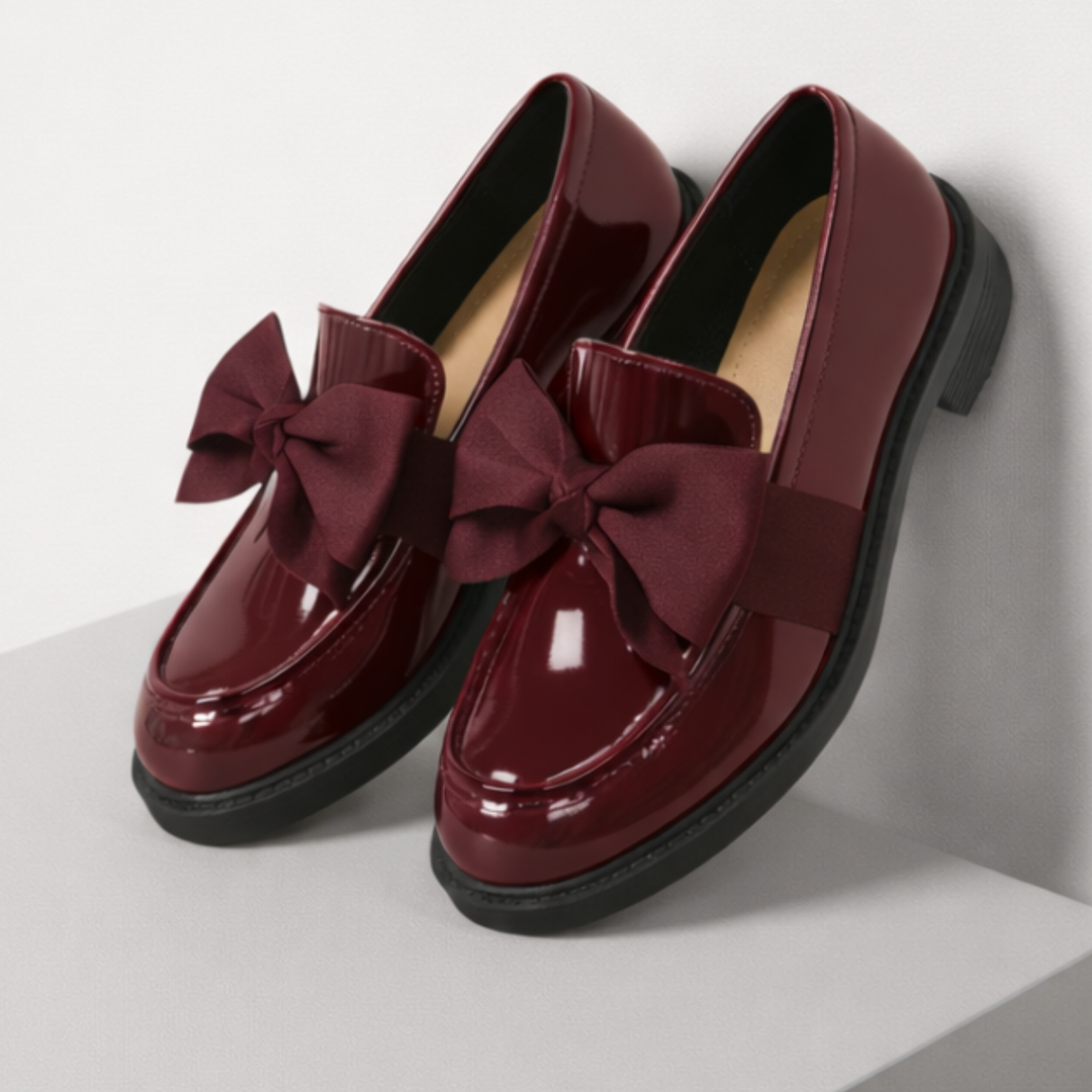 Leonora Bow Patent Leather Loafers
