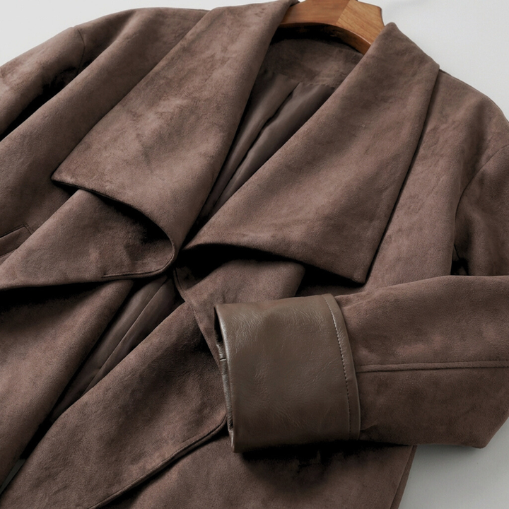 L’Vara Suede Drape Jacket