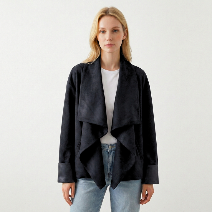 L’Vara Suede Drape Jacket