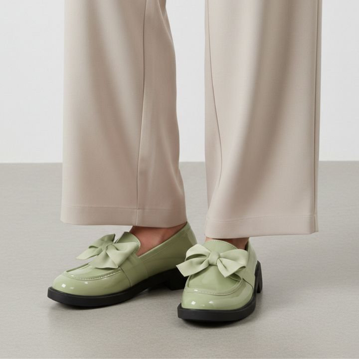 Leonora Bow Patent Leather Loafers