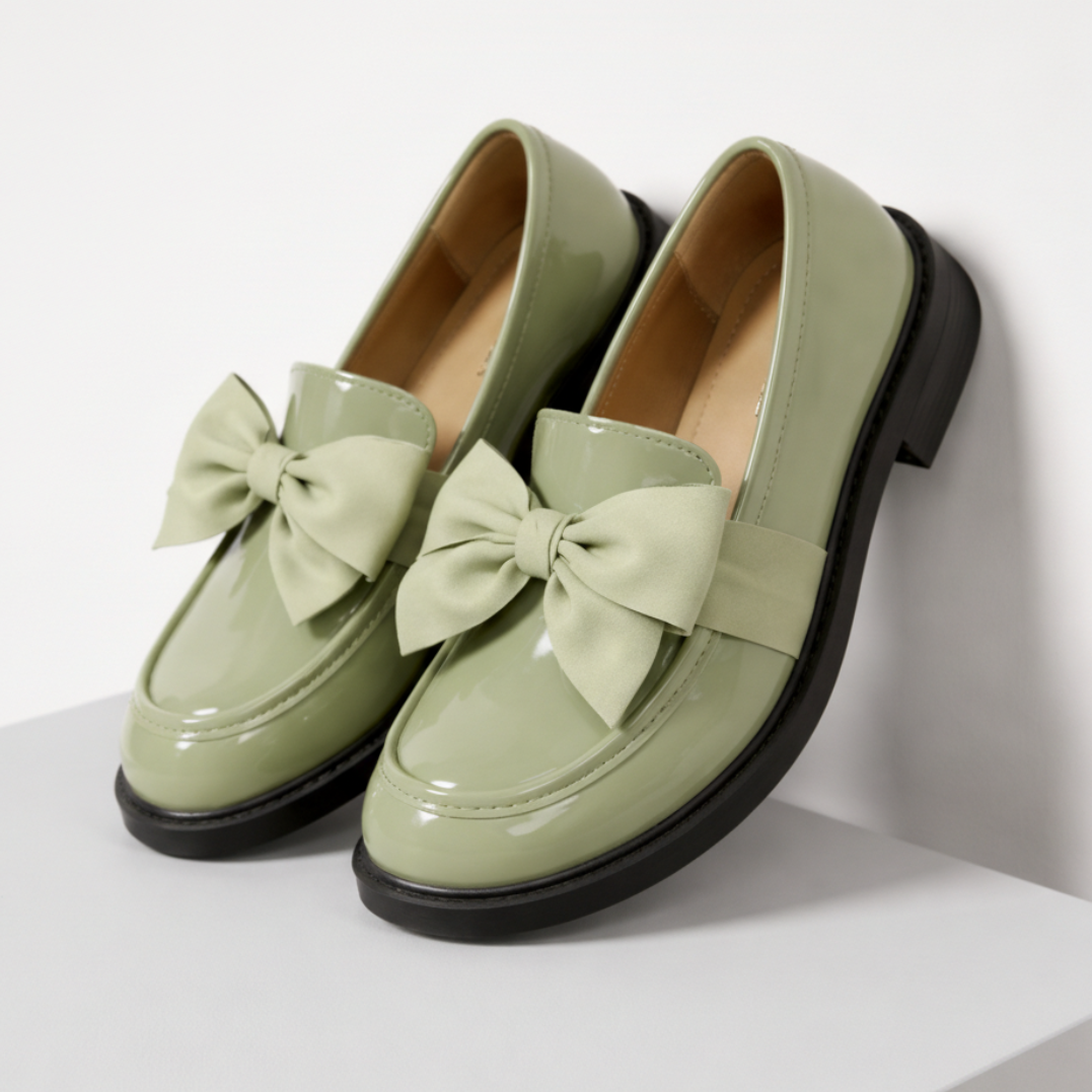 Leonora Bow Patent Leather Loafers