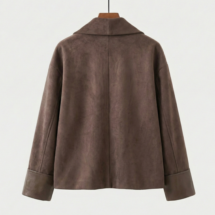 L’Vara Suede Drape Jacket