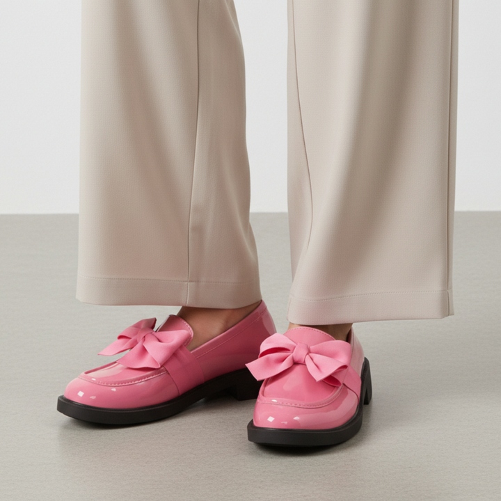 Leonora Bow Patent Leather Loafers