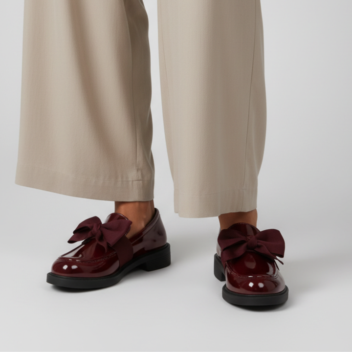 Leonora Bow Patent Leather Loafers