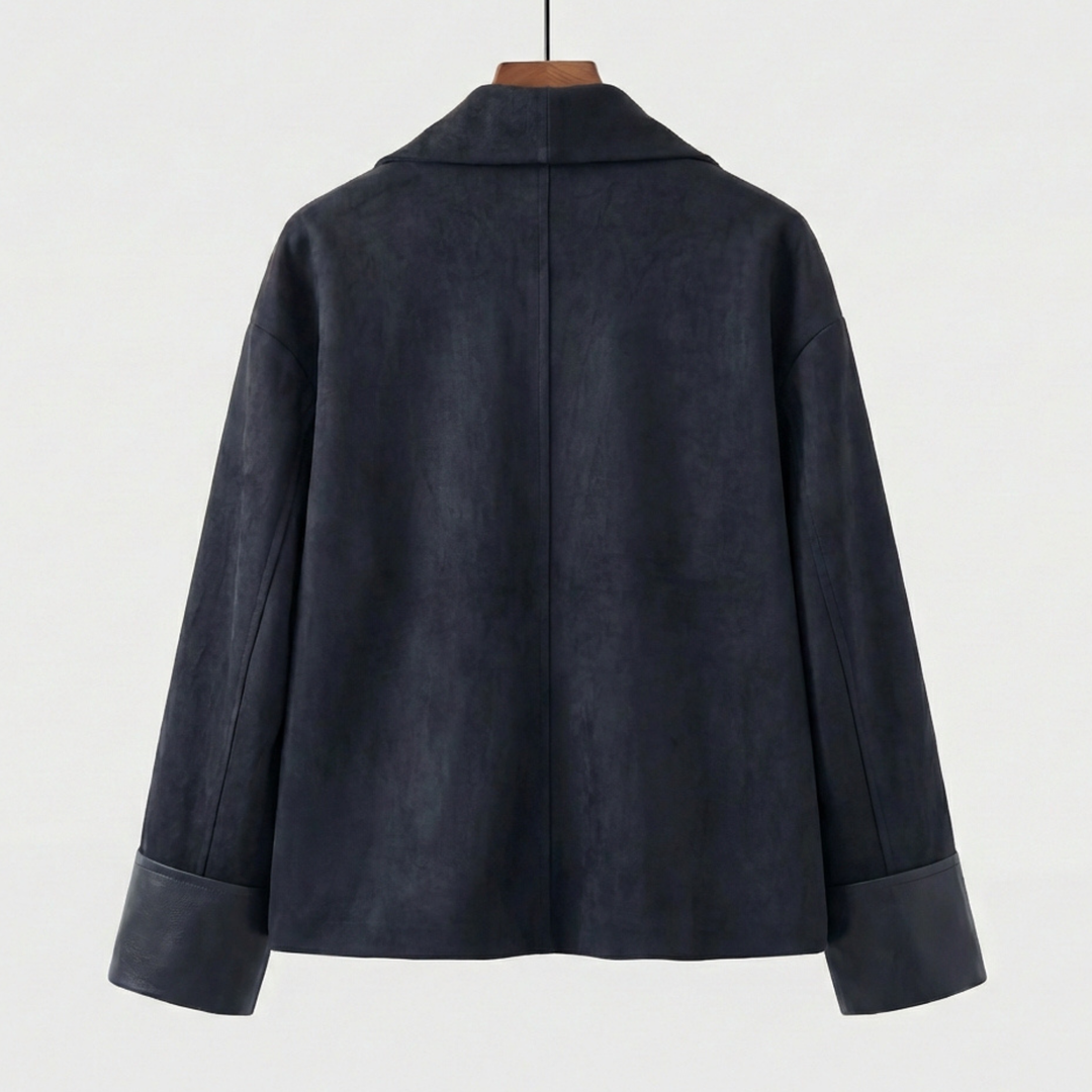 L’Vara Suede Drape Jacket