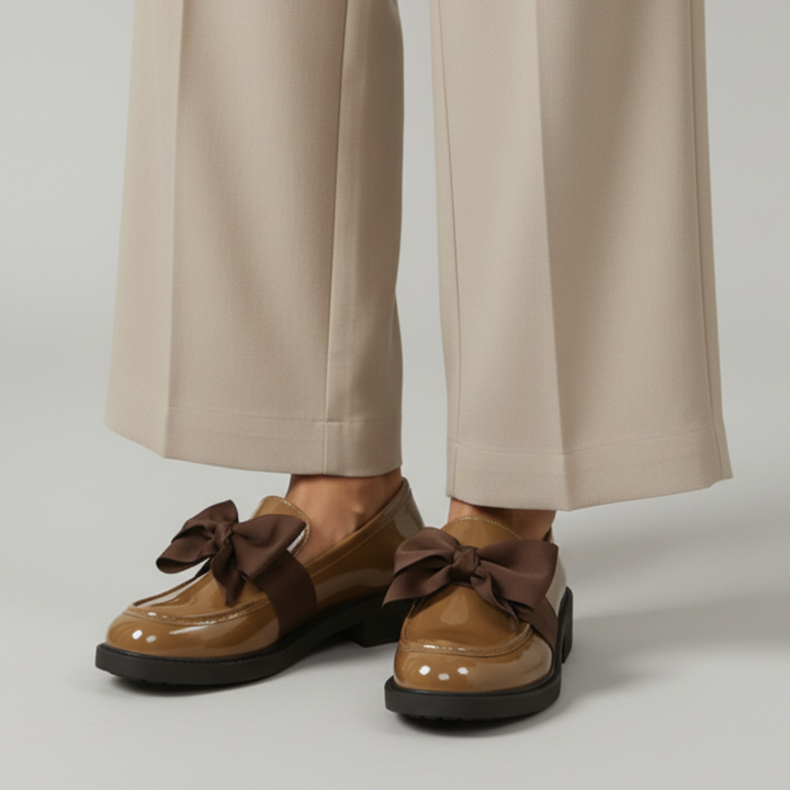 Leonora Bow Patent Leather Loafers