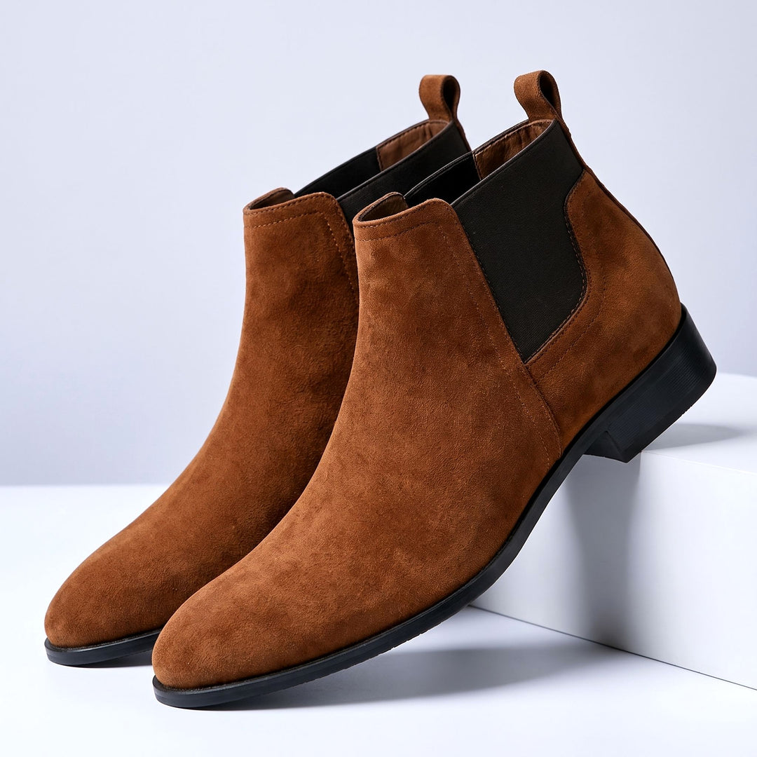 Halston Suede Chelsea Boots