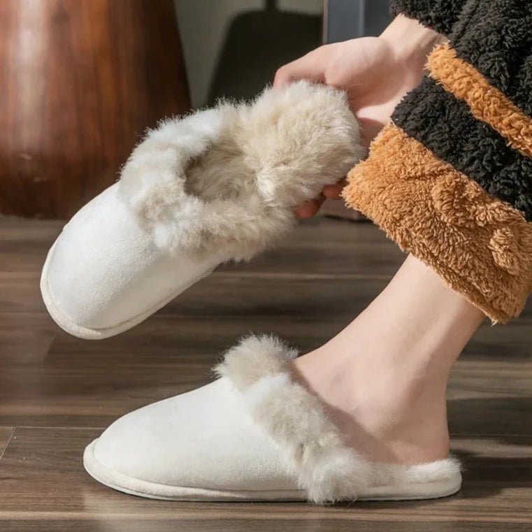 Faux fur slip on loafers discount