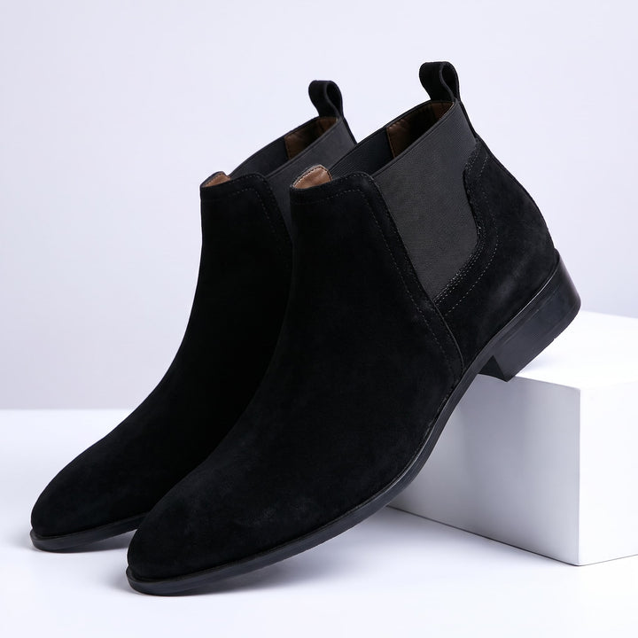 Halston Suede Chelsea Boots