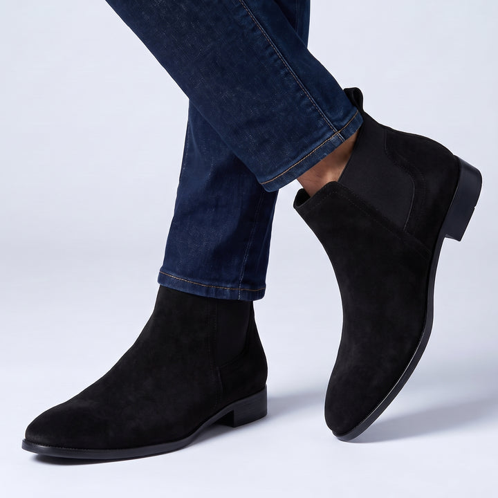 Halston Suede Chelsea Boots