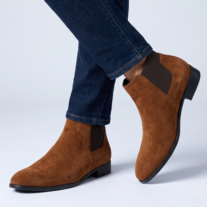 Halston Suede Chelsea Boots