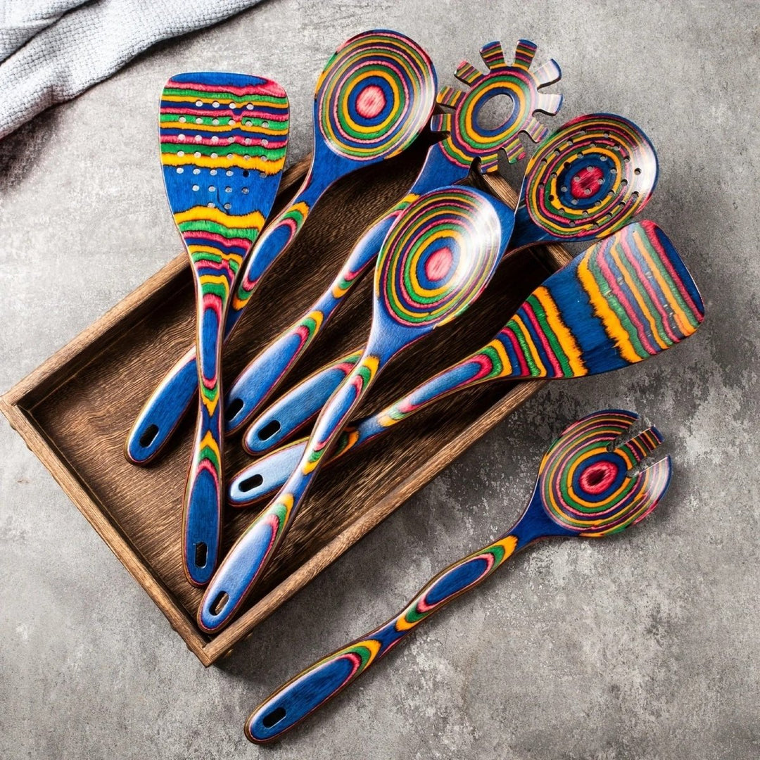 7-Piece Exotic Pakka Wood Utensil Set - Time & West