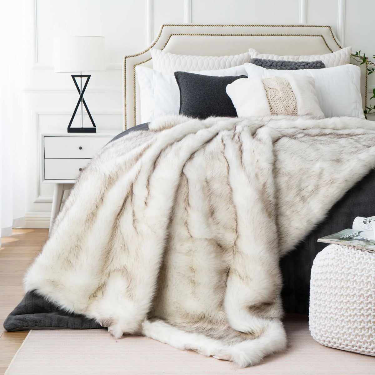 Faux Fur Throw Blanket - Time & West