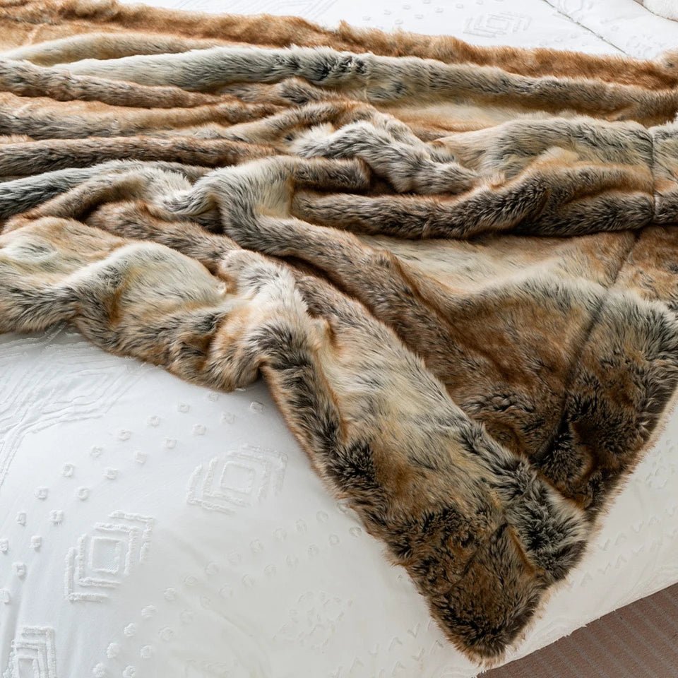 Faux Fur Throw Blanket - Time & West