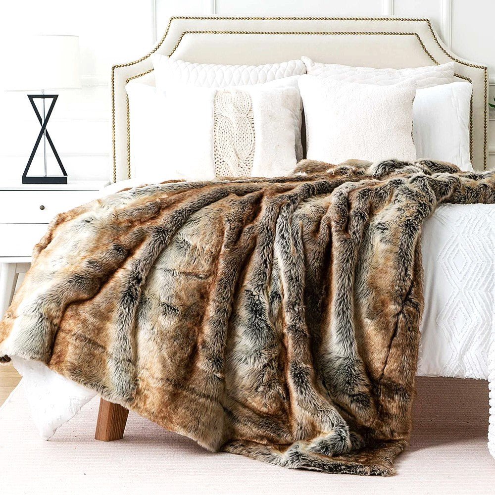 Faux Fur Throw Blanket - Time & West