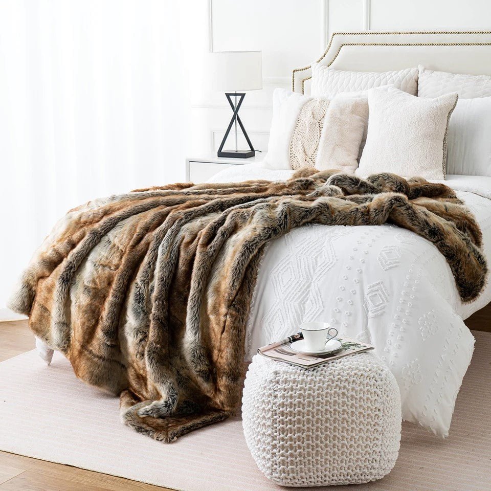 Faux Fur Throw Blanket - Time & West