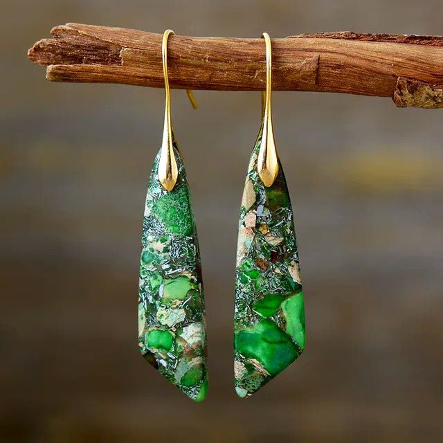 Natural Stone Drop Earrings - Time & West