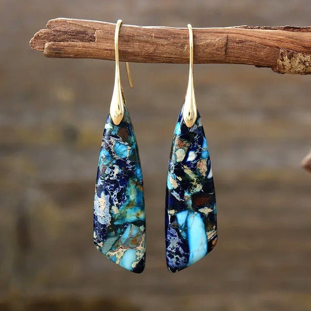 Natural Stone Drop Earrings - Time & West